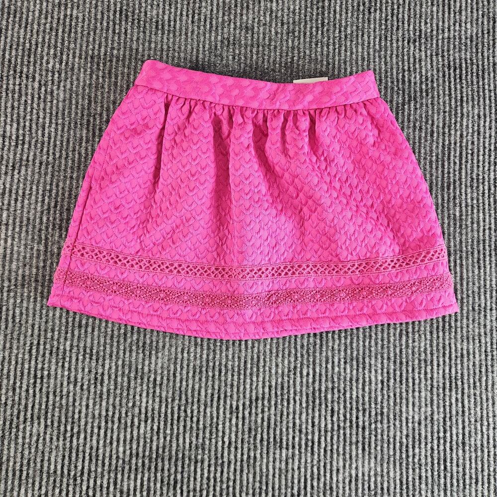 Genuine Kids from OshKosh Skirt Girls 4T Pink Textured Lace Zip Back‎ Lined